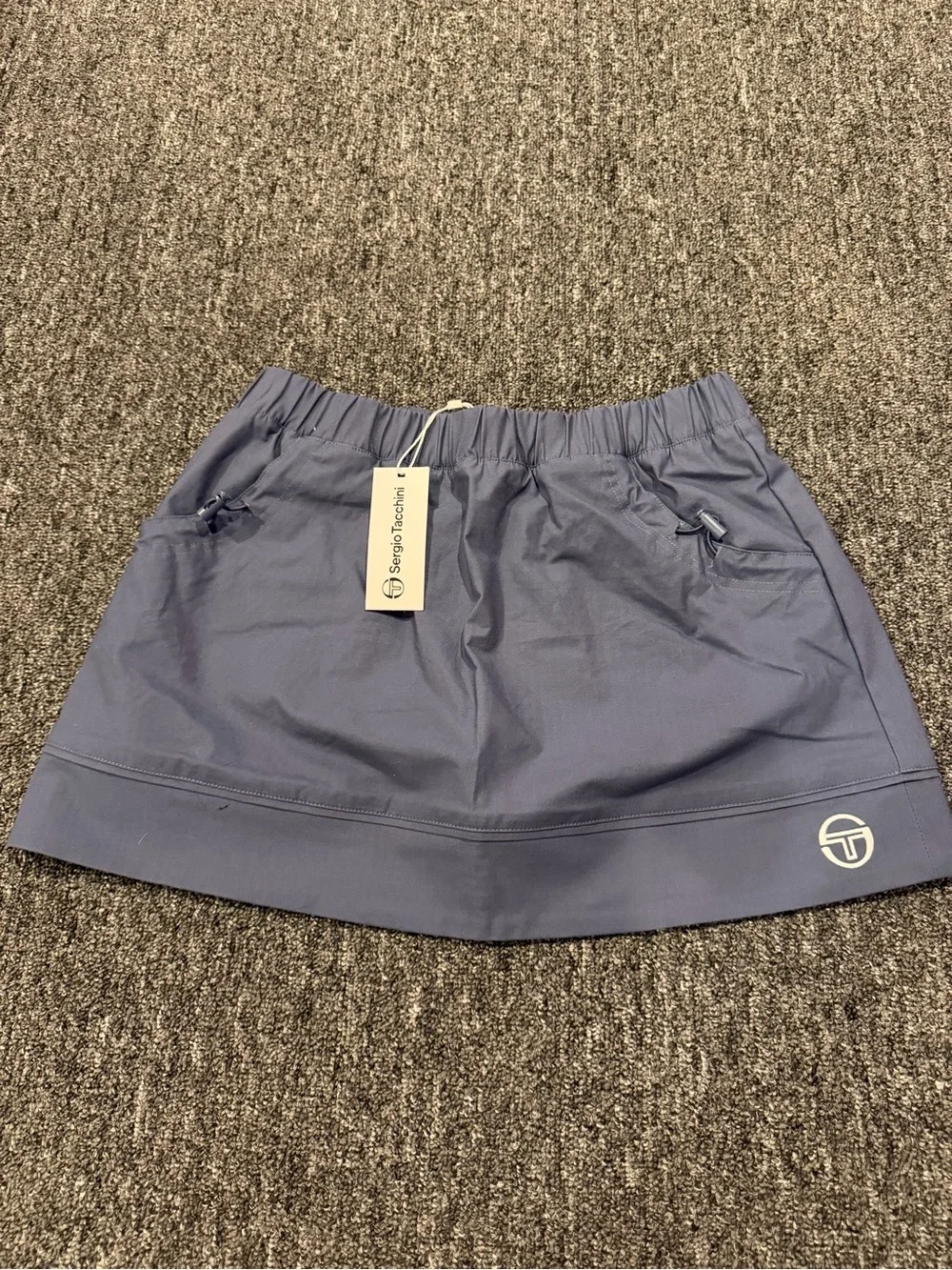 Sergio Tacchini Aria Skirt Blue Indigo Size Small NWT Drawcord Hem